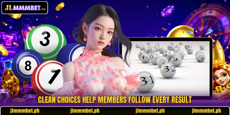 Clean choices help members follow every result Clean choices help members follow every result
