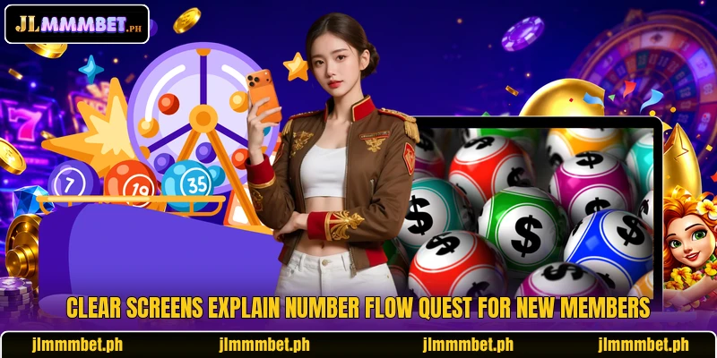 Clear screens explain Number Flow Quest for new members Clear screens explain Number Flow Quest for new members