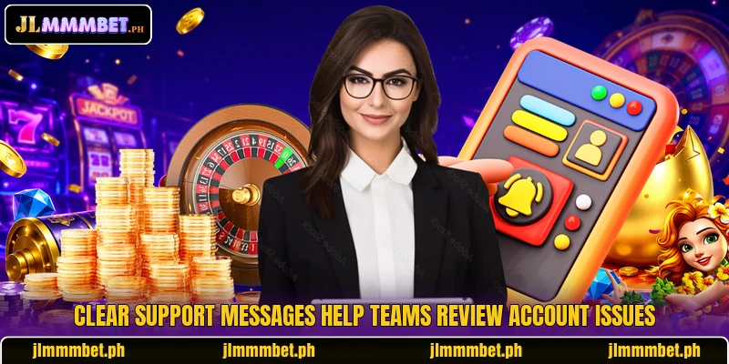 Clear support messages help teams review account issues
