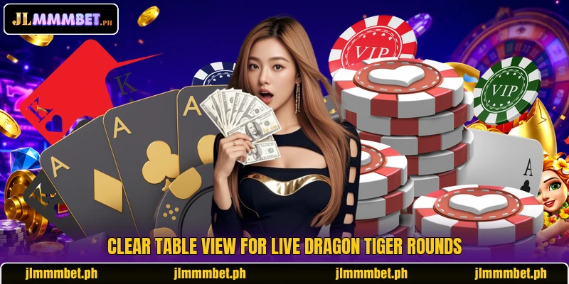 Clear table view for Live Dragon Tiger rounds Clear table view for Live Dragon Tiger rounds