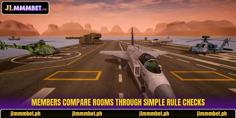 Members compare rooms through simple rule checks Members compare rooms through simple rule checks