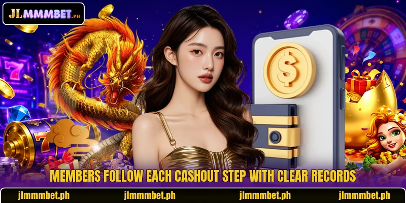 Members follow each cashout step with clear records Members follow each cashout step with clear records