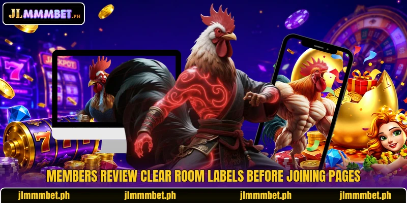 Members review clear room labels before joining pages