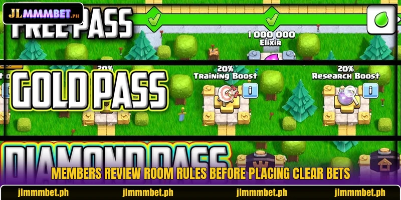 Members review room rules before placing clear bets