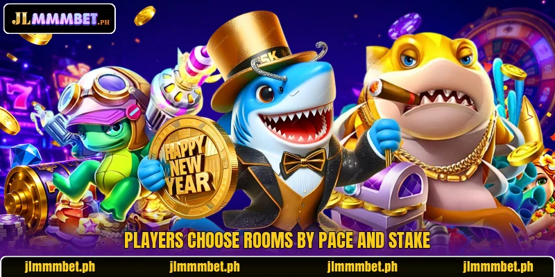 Players choose rooms by pace and stake