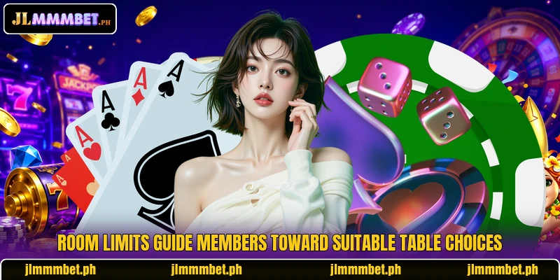 Room limits guide members toward suitable table choices Room limits guide members toward suitable table choices