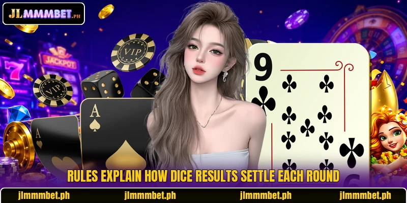 Rules explain how dice results settle each round Rules explain how dice results settle each round