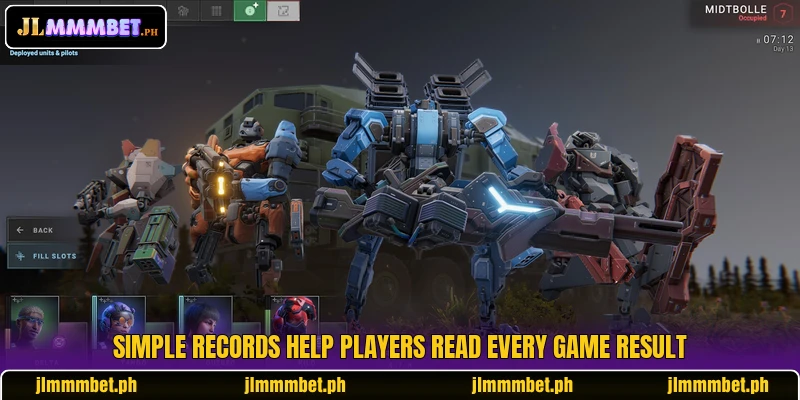 Simple records help players read every game result Simple records help players read every game result